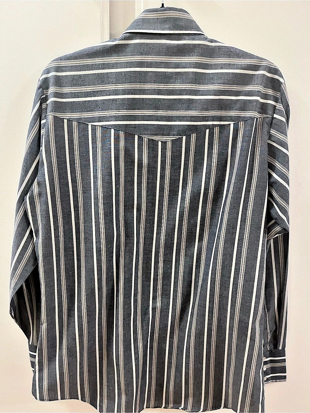 ELY CATTLEMEN Men's Gray Striped Western Shirt - Size Medium - Picture 5 of 5